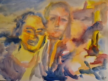 Painting titled "Dimitra et Thalia 2" by Guillaume Pelican, Original Artwork, Acrylic