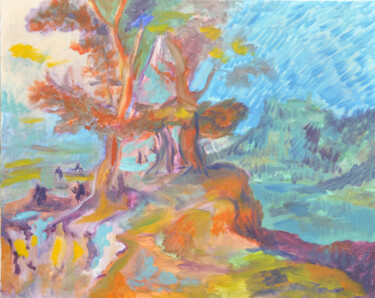Painting titled "l'arbre" by Guillaume Pelican, Original Artwork