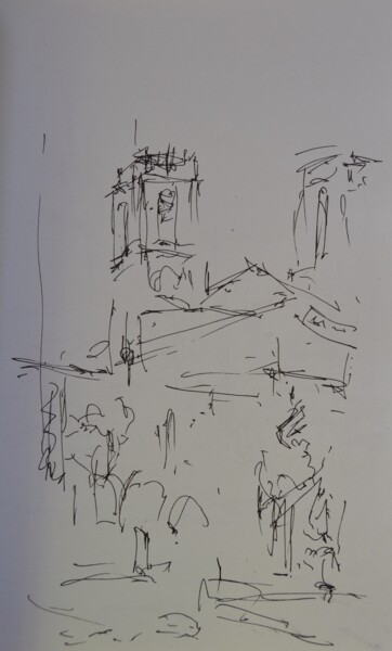 Drawing titled "monument" by Guillaume Pelican, Original Artwork