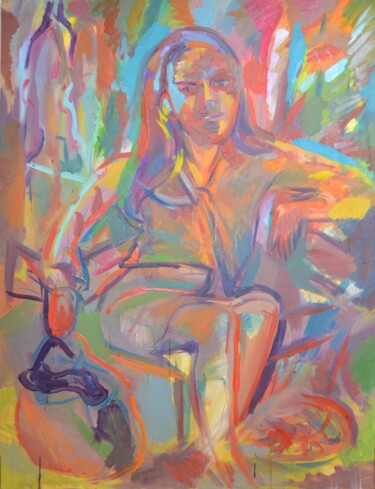 Painting titled "femme" by Guillaume Pelican, Original Artwork