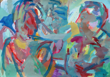 Painting titled "personnages ." by Guillaume Pelican, Original Artwork