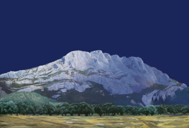 Arts numériques intitulée "''Montagne Ste Vict…" par Guillaume Querré, Œuvre d'art originale, Peinture numérique