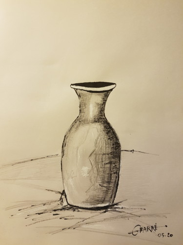 Dessin intitulée "vase" par Guillaume Van Ruymbeke, Œuvre d'art originale, Graphite