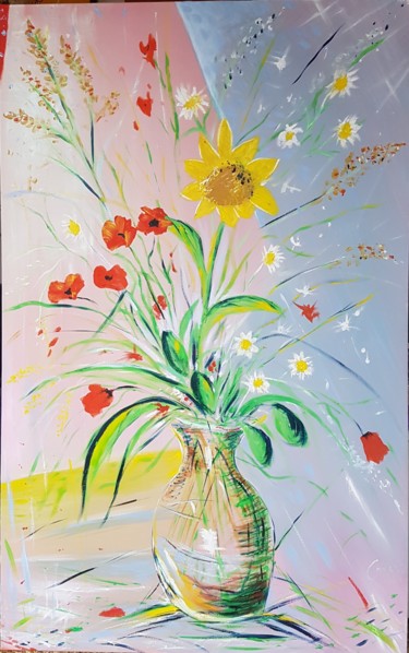 Peinture intitulée "Bouquet" par Guillaume Van Ruymbeke, Œuvre d'art originale, Huile