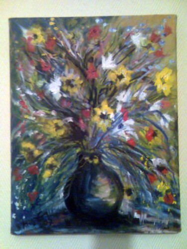 Peinture intitulée "bouquet" par Guillaume Van Ruymbeke, Œuvre d'art originale, Autre