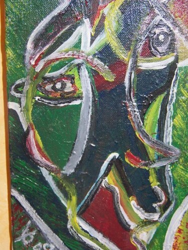 Peinture intitulée "visage" par Guillaume Van Ruymbeke, Œuvre d'art originale, Huile