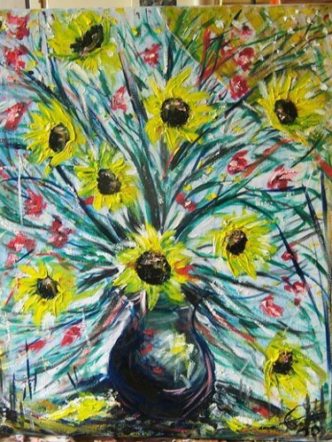Painting titled "bouquet" by Guillaume Van Ruymbeke, Original Artwork