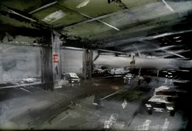 Peinture intitulée "Parking" par Guillaume Vincent, Œuvre d'art originale, Huile