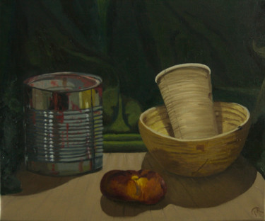 Painting titled "Nature morte conser…" by Guillaume Caron-Maus, Original Artwork, Oil