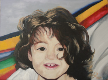 Pintura intitulada "Douce enfance" por Guillaume Caron-Maus, Obras de arte originais, Óleo