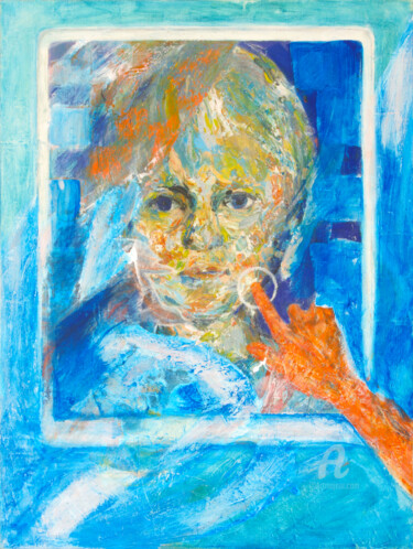 Painting titled "Portrait d'écran" by Guillaume Rist, Original Artwork, Acrylic