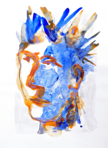 Рисунок под названием "Portrait imaginaire" - Guillaume Rist, Подлинное произведение искусства, Акрил