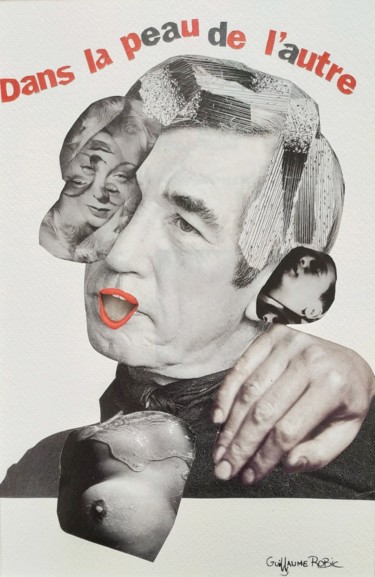 Collages intitolato "Dans la peau de l'a…" da Guillaume Robic, Opera d'arte originale, Collages