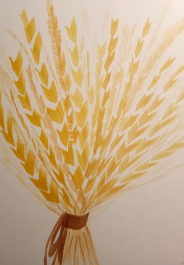 Peinture intitulée "Bouquet de blé" par Guillemette Hervieux, Œuvre d'art originale, Aquarelle