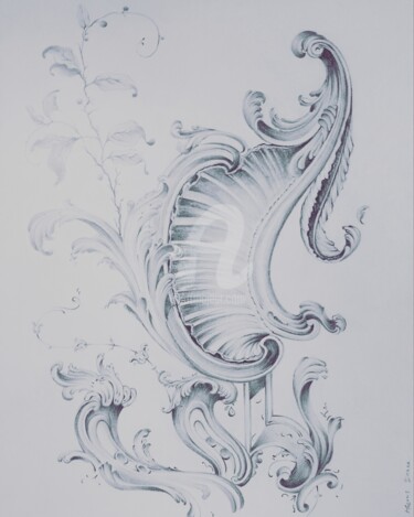 Drawing titled "Detalle Rococó" by Molons Sierra, Original Artwork