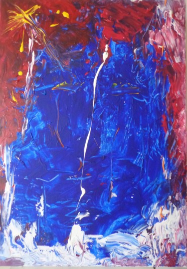 Pintura titulada ""Azulrouge"" por Guillermo Garcia Monasterio, Obra de arte original