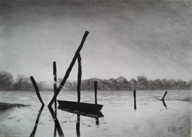 Drawing titled "Lago" by Guillermo Marcer, Original Artwork, Pencil