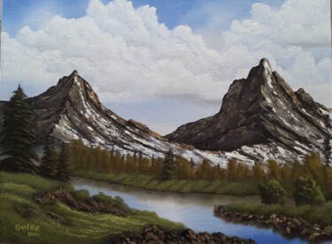Painting titled "Montañas mellizas" by Guillermo Marcer, Original Artwork, Oil