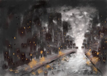 "I hate cities" başlıklı Dijital Sanat Guillermo Marcer tarafından, Orijinal sanat, Hava fırçası