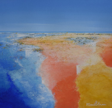 Painting titled "Plage multicouleure" by Michele Guilloteau, Original Artwork, Acrylic