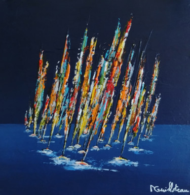 Pittura intitolato "Clair de lune" da Michele Guilloteau, Opera d'arte originale, Acrilico