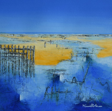 Painting titled "Marée basse en Atla…" by Michele Guilloteau, Original Artwork, Acrylic