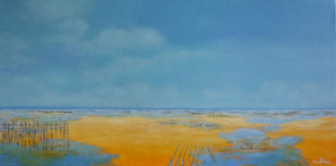 Painting titled "Tous à la plage" by Michele Guilloteau, Original Artwork, Acrylic