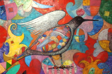 Painting titled "flight" by Gennadii Girik, Original Artwork, Oil