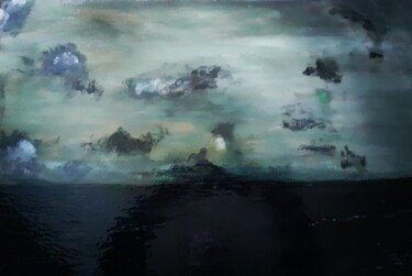 Painting titled "La mer noir" by Guizard, Original Artwork, Acrylic