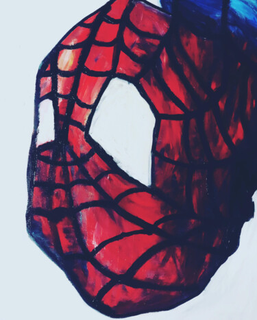 Painting titled "Spiderman" by Guizard, Original Artwork, Oil