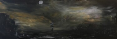 Malerei mit dem Titel "Paysage marin (nuit)" von Guizard, Original-Kunstwerk, Acryl