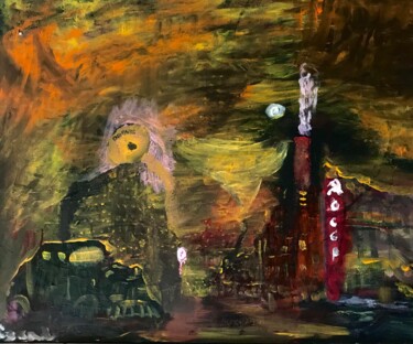 Картина под названием "Donuts city" - Guizard, Подлинное произведение искусства, Акрил