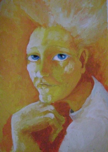 Peinture intitulée "sarı" par Gülgün Işbilen, Œuvre d'art originale