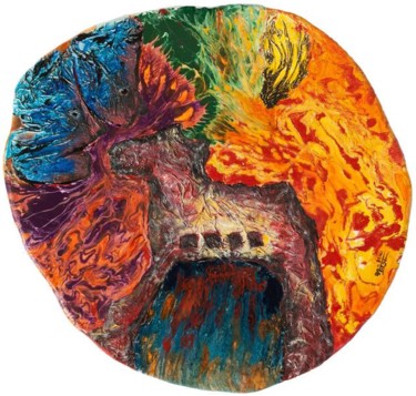 Painting titled "Trojan Horse" by Gültekin Bilge, Original Artwork, Oil