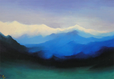 Картина под названием "Mountain of Pamir" - Roman Gumanyuk, Подлинное произведение искусства