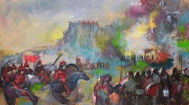 Картина под названием "Zaxvat Istanbula" - Gunay Nazim, Подлинное произведение искусства, Масло