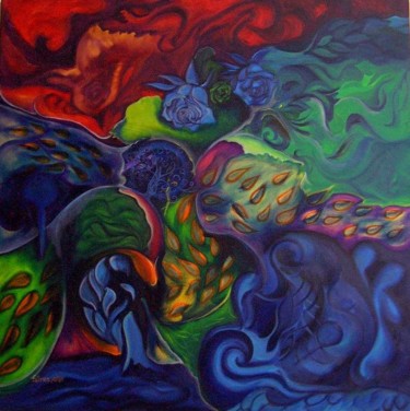 Painting titled "journey-10" by Güneş Şahin, Original Artwork, Oil