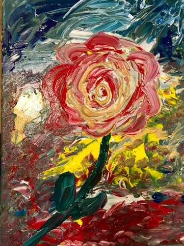 Malerei mit dem Titel "Die Rose" von Gunnar Björn Heinrich, Original-Kunstwerk, Acryl