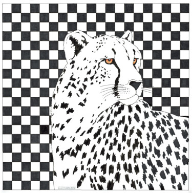 Рисунок под названием "Gepard" - Gunter Franke, Подлинное произведение искусства, Маркер