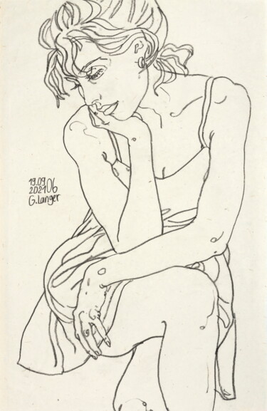 Zeichnungen mit dem Titel "Die schönste Zeit" von Gunter Langer, Original-Kunstwerk, Bleistift