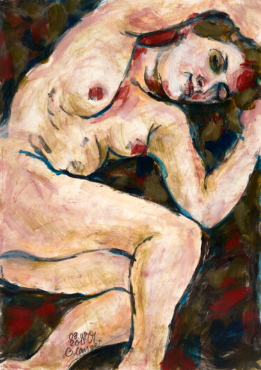 Malerei mit dem Titel "Treugeblieben" von Gunter Langer, Original-Kunstwerk, Acryl