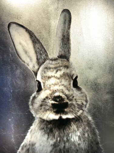 Painting titled "HASE" by Gunter Wenzel, Original Artwork, Acrylic