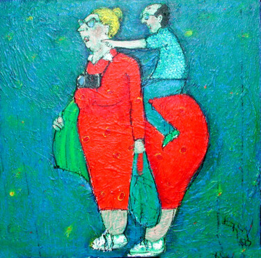 Schilderij getiteld "DA GEHTS LANG" door Gunter Wenzel, Origineel Kunstwerk, Acryl