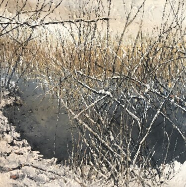 Malerei mit dem Titel "winter am Witznitze…" von Günther Mika, Original-Kunstwerk, Öl
