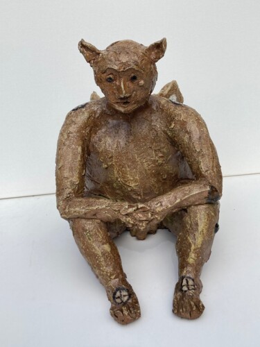 Скульптура под названием "Faun" - Günther Mika, Подлинное произведение искусства, Глина