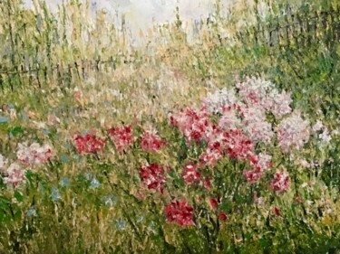Painting titled "Rhododendren" by Günther Mika, Original Artwork, Oil