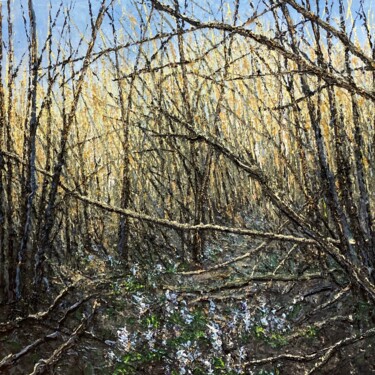 Malerei mit dem Titel "Im dunklen Wald mit…" von Günther Mika, Original-Kunstwerk, Öl