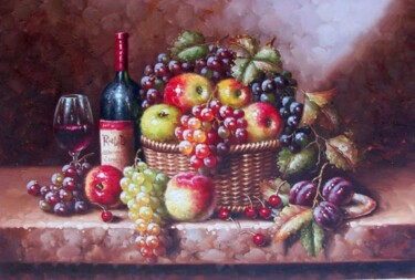 Painting titled "Still Life Fruit an…" by Guo, Original Artwork, Other