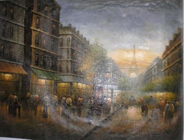Painting titled "Evening in Paris" by Gupta, Original Artwork