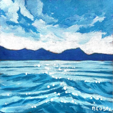 Painting titled "Garibaldi Lake en é…" by Gurvan Beubry, Original Artwork, Acrylic